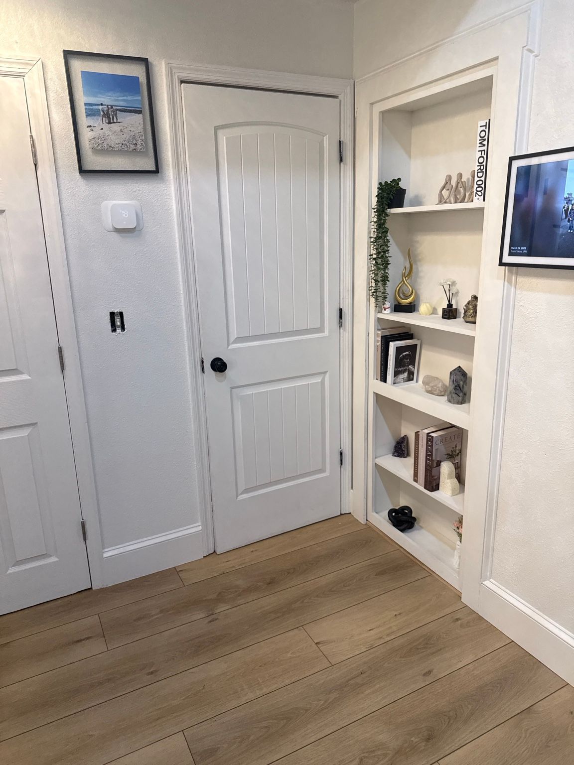 Hidden bookcase door in the actual renovated home