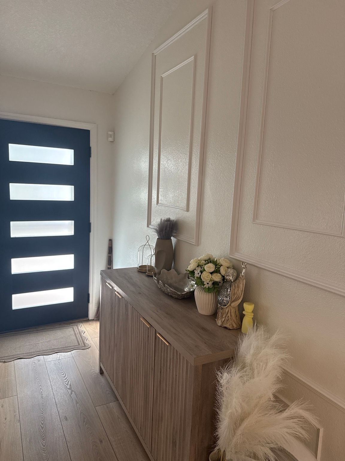 Custom wall trim in the actual renovated home