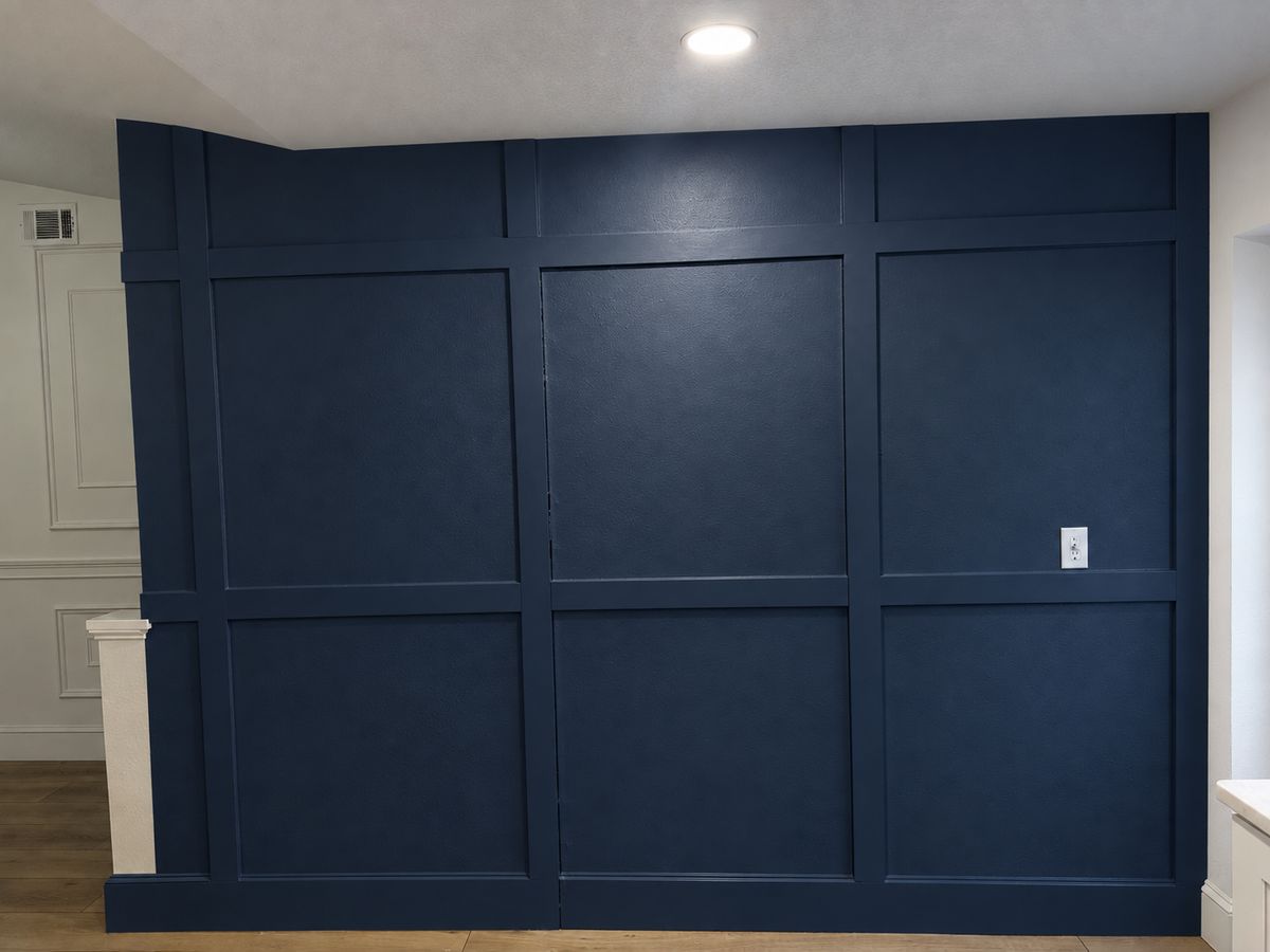 Hidden pantry: Midnight finish, an AI-edited design concept based on this project
